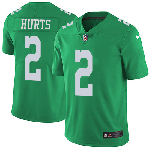 Nike Eagles #2 Jalen Hurts Green Youth Stitched NFL Limited Rush Jersey